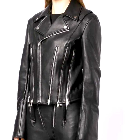 Dion Lee Jackets & Blazers - Dion Lee Leather Corset Zip Biker Jacket